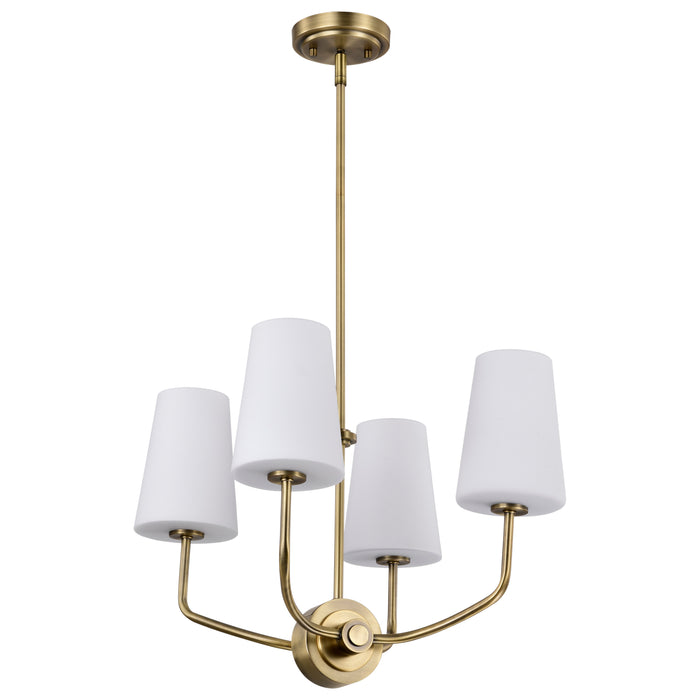 Cordello Four Light Chandelier in Vintage Brass