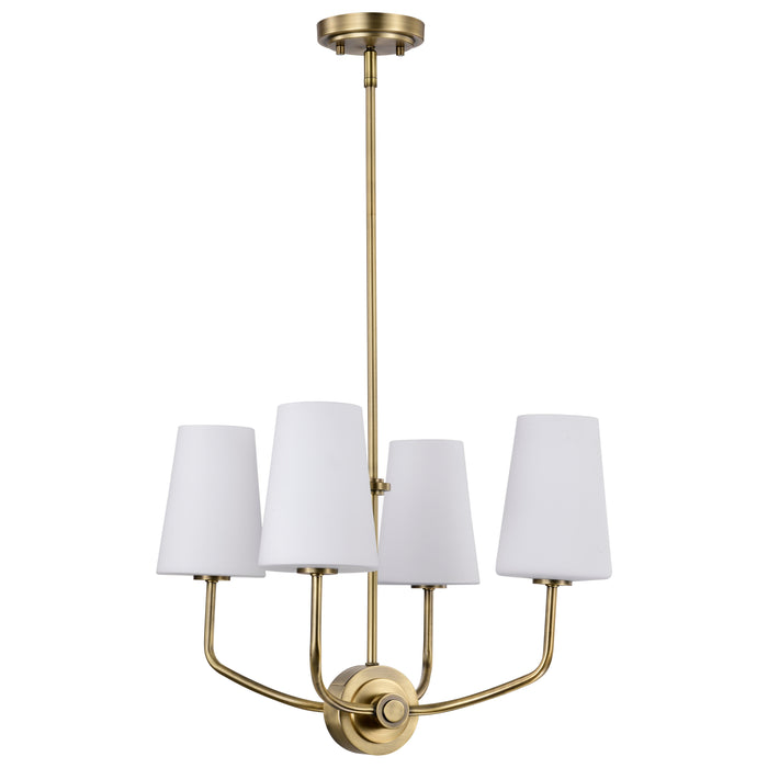 Cordello Four Light Chandelier in Vintage Brass