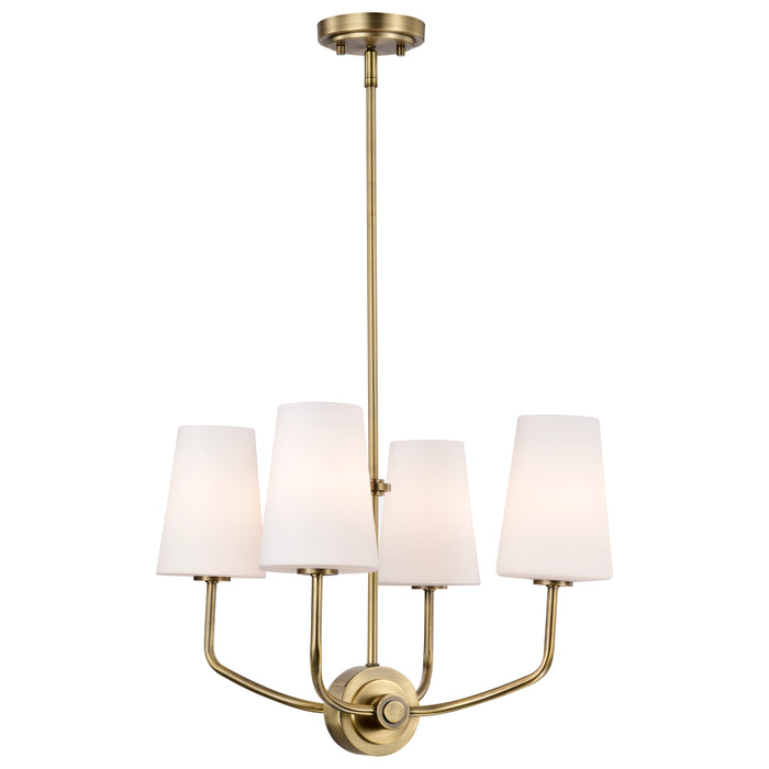 Cordello Four Light Chandelier in Vintage Brass