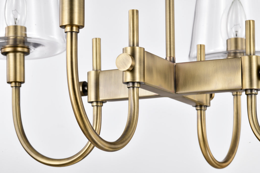 Brookside Four Light Chandelier in Vintage Brass