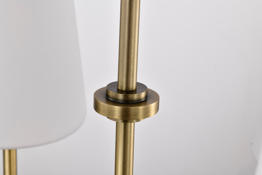 Cordello Six Light Island Pendant in Vintage Brass