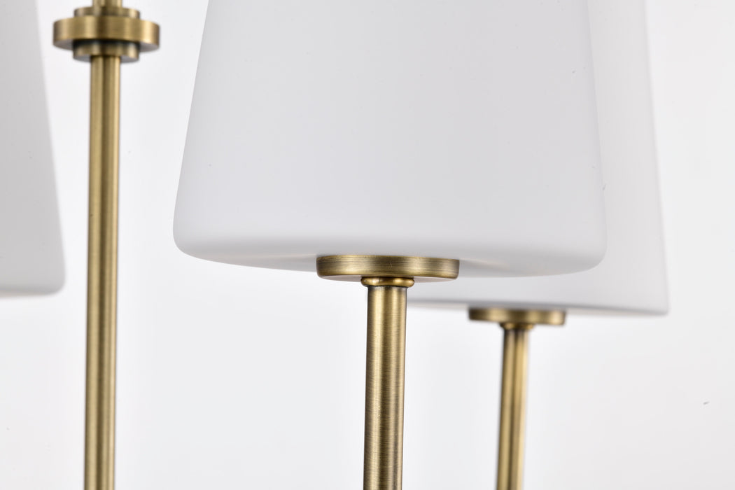 Cordello Six Light Island Pendant in Vintage Brass