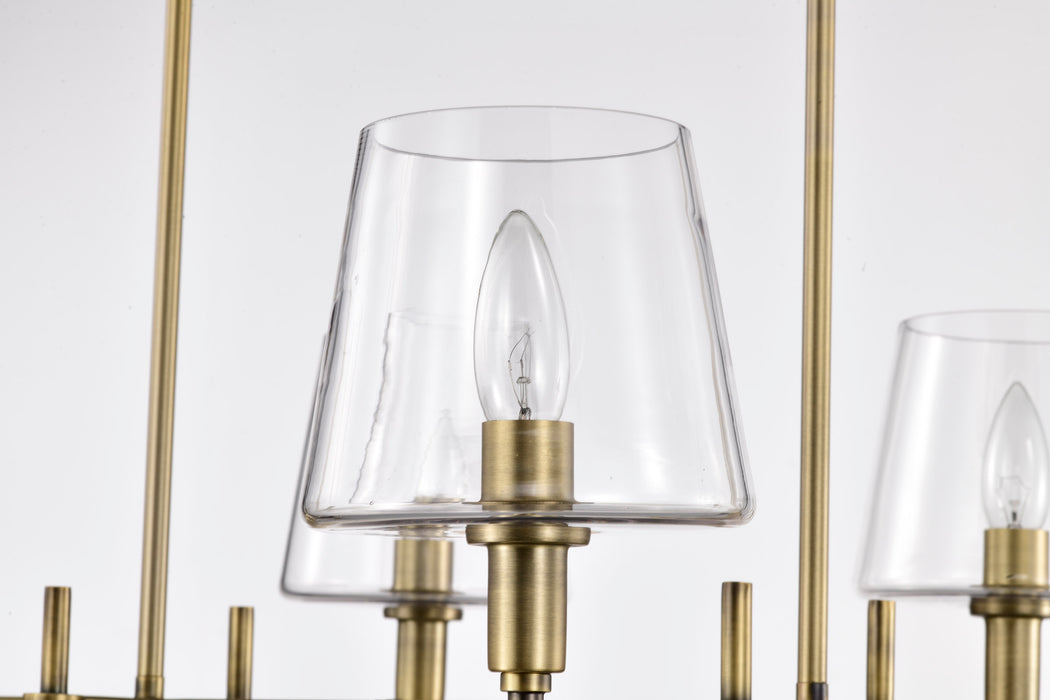 Brookside Six Light Island Pendant in Vintage Brass