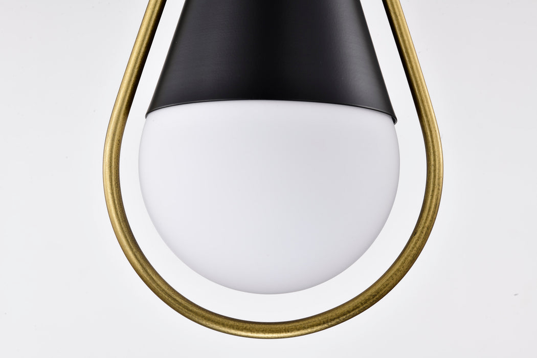 Admiral One Light Pendant in Matte Black