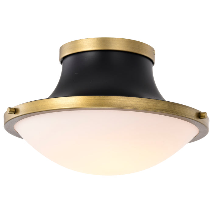 Lafayette One Light Flush Mount in Matte Black