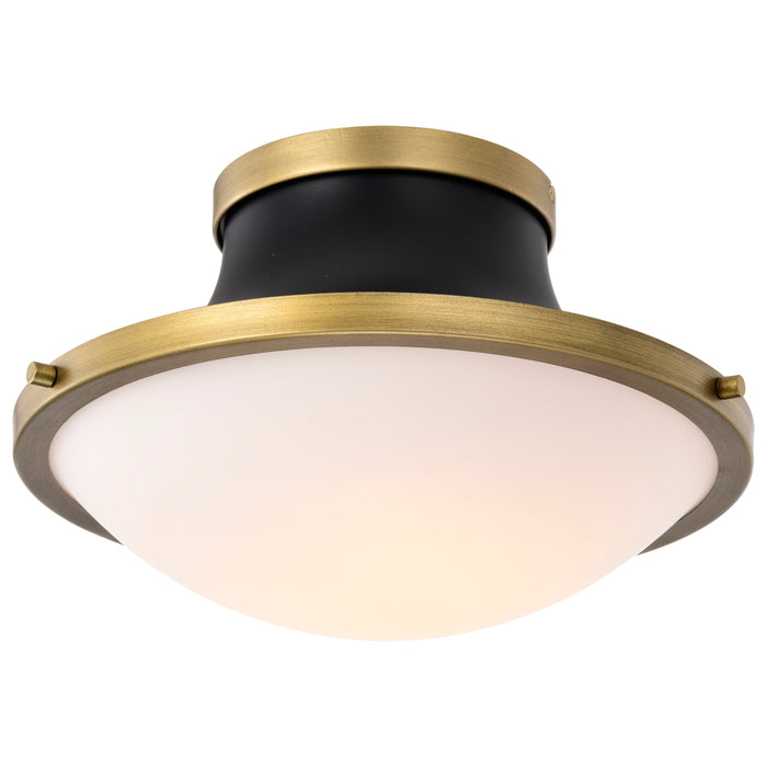 Lafayette One Light Flush Mount in Matte Black