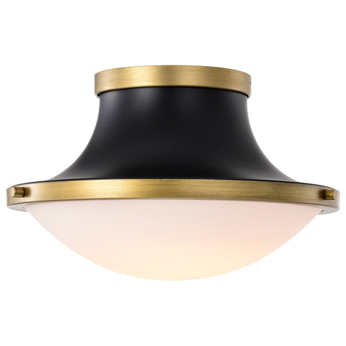 Lafayette One Light Flush Mount in Matte Black