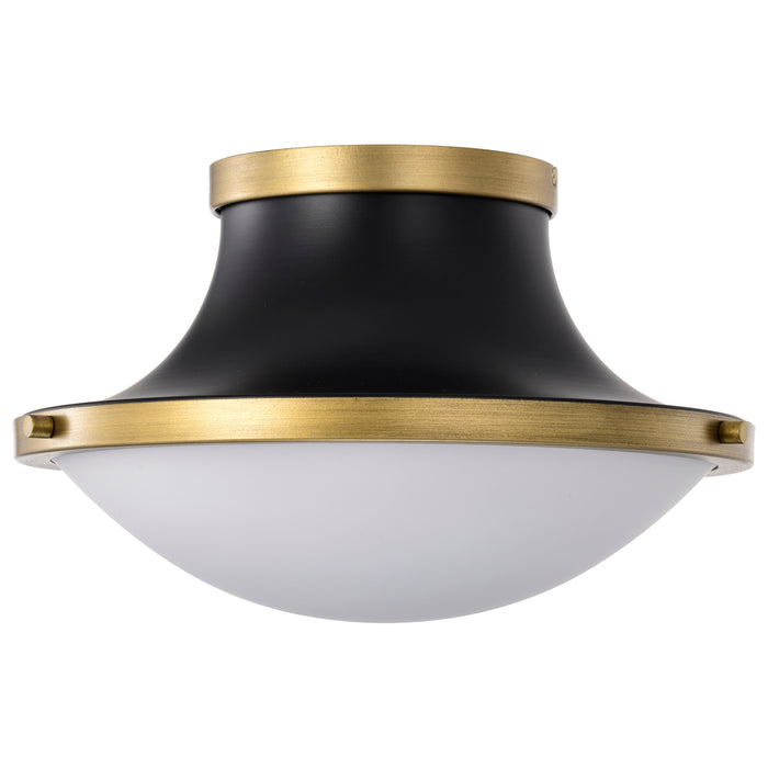 Lafayette One Light Flush Mount in Matte Black