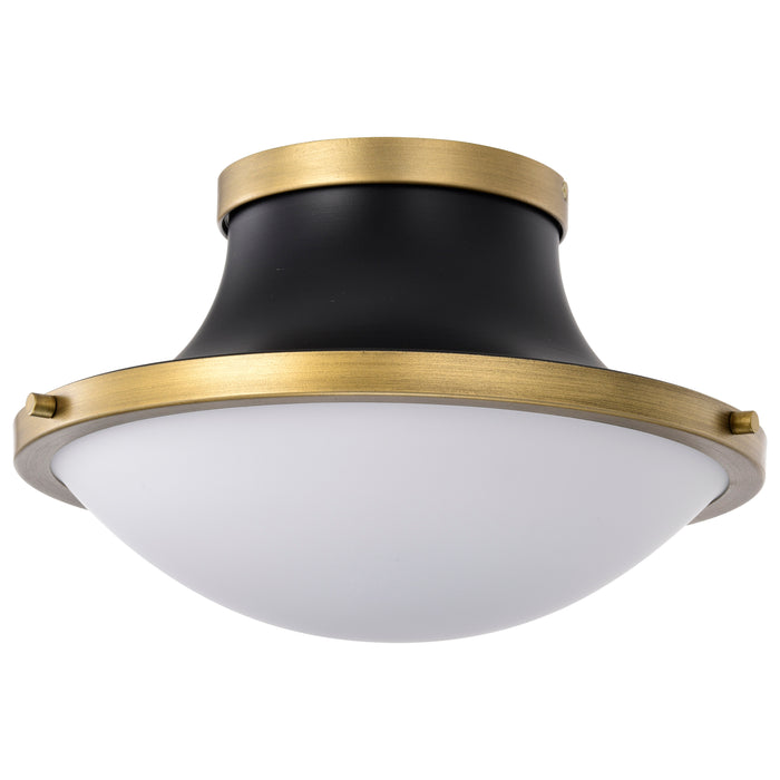 Lafayette One Light Flush Mount in Matte Black