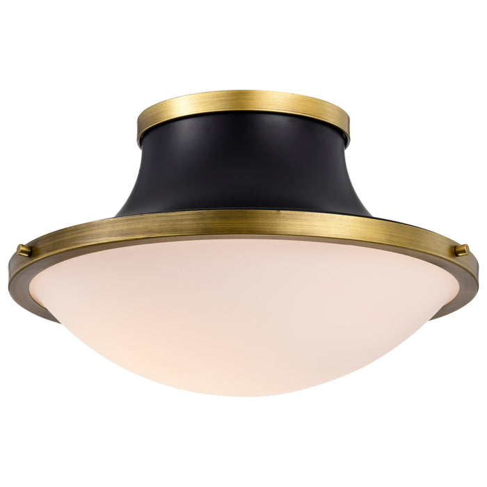 Lafayette Three Light Flush Mount in Matte Black