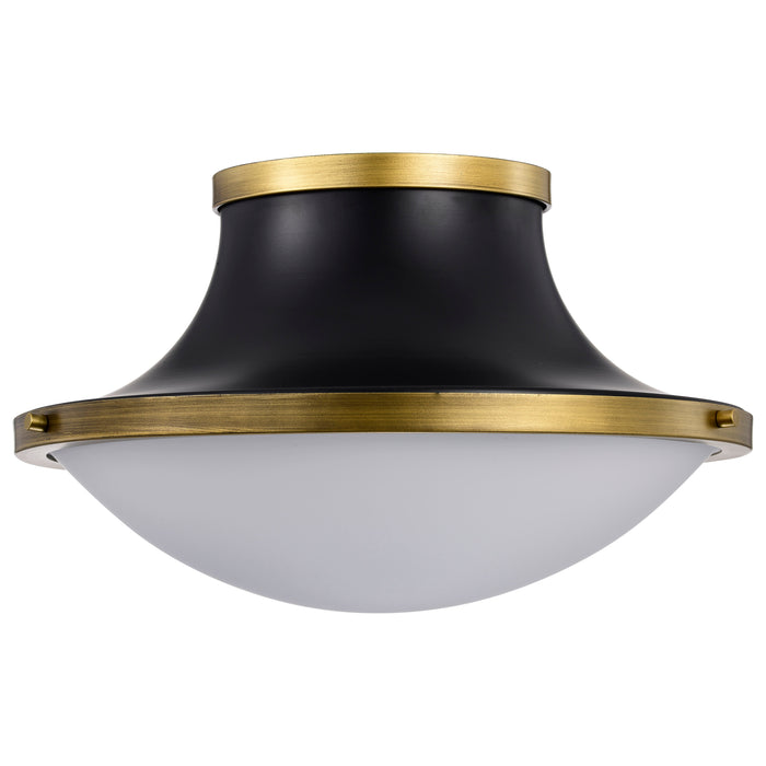 Lafayette Three Light Flush Mount in Matte Black