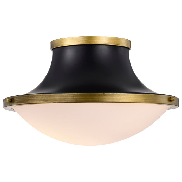 Lafayette Three Light Flush Mount in Matte Black