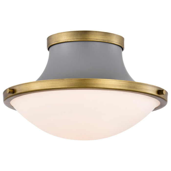 Lafayette One Light Flush Mount in Matte Gray