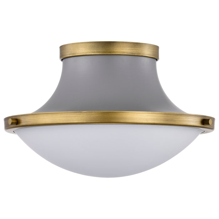 Lafayette One Light Flush Mount in Matte Gray