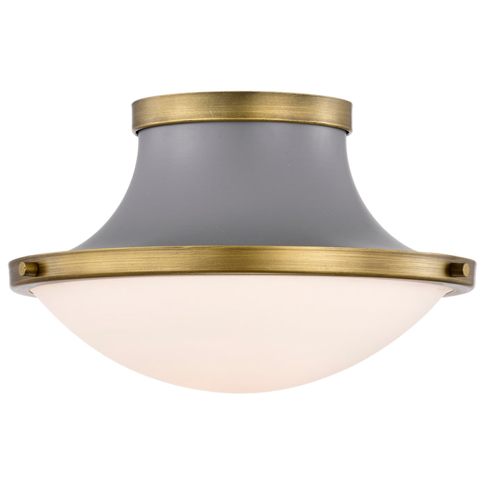 Lafayette One Light Flush Mount in Matte Gray