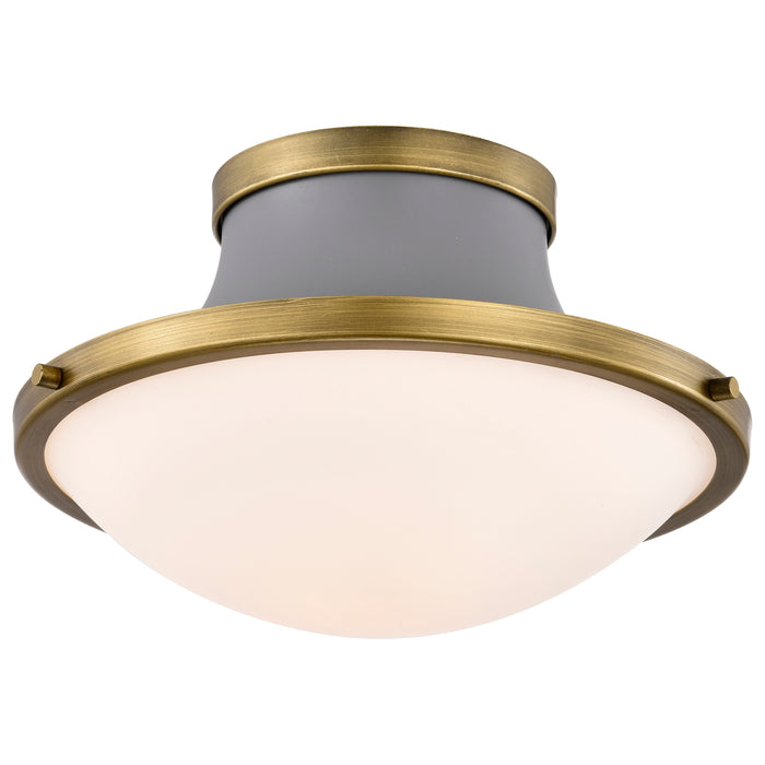 Lafayette One Light Flush Mount in Matte Gray