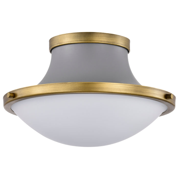 Lafayette One Light Flush Mount in Matte Gray