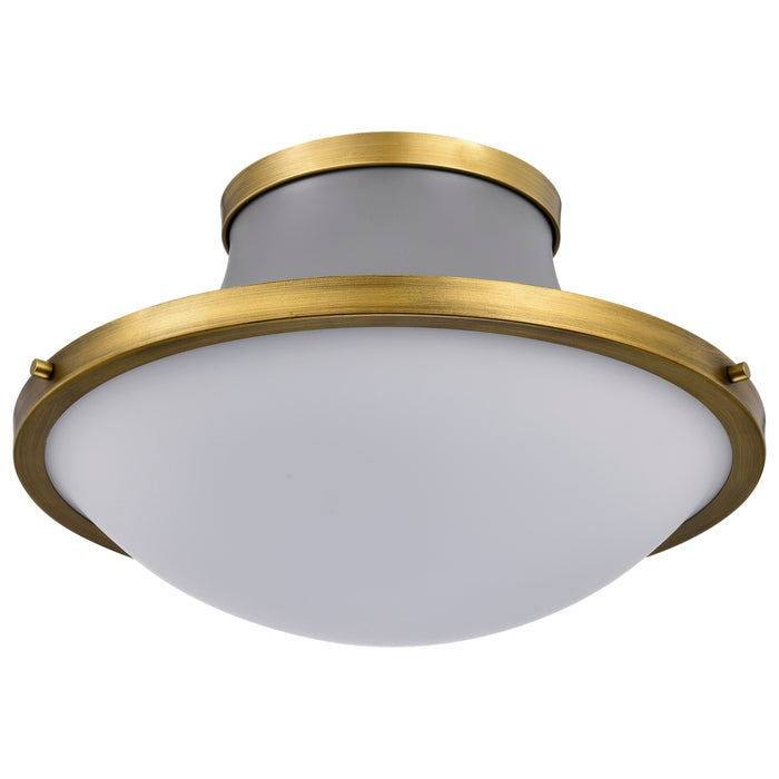 Lafayette Three Light Flush Mount in Matte Gray