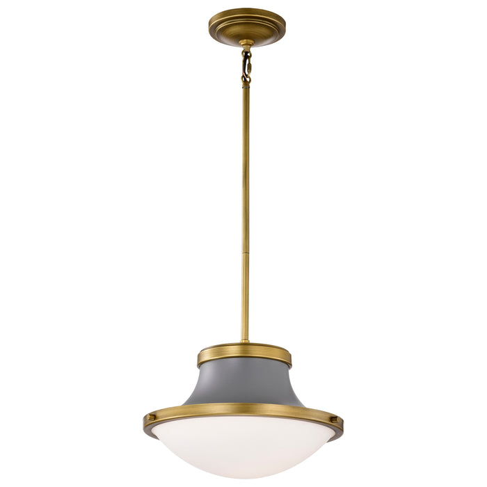 Lafayette One Light Pendant in Matte Gray