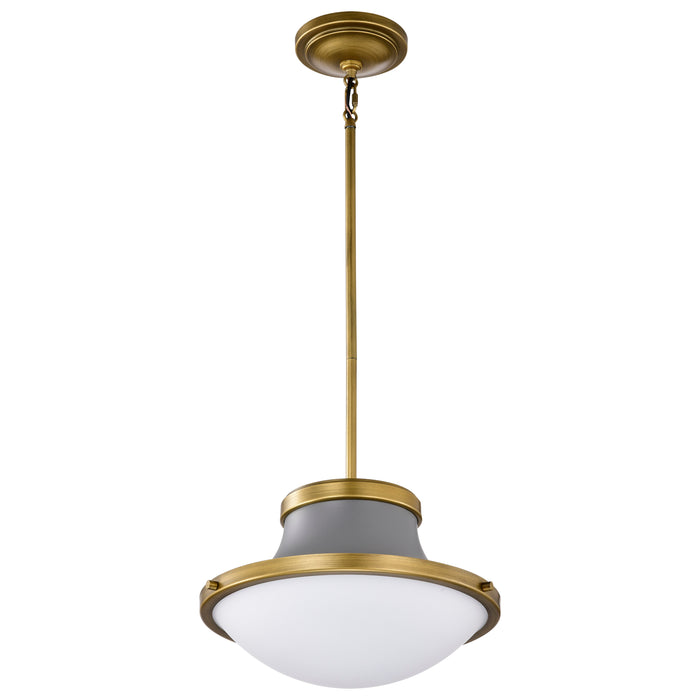 Lafayette One Light Pendant in Matte Gray