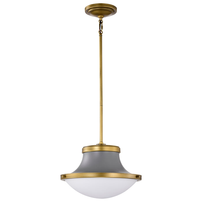 Lafayette One Light Pendant in Matte Gray