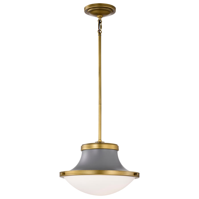 Lafayette One Light Pendant in Matte Gray