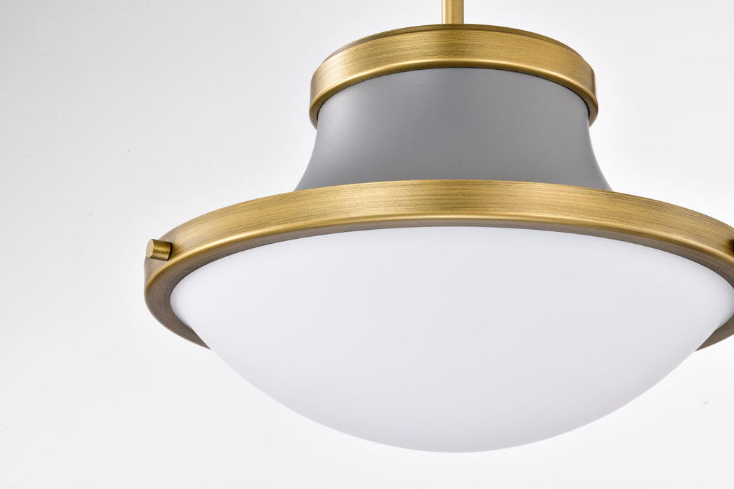 Lafayette One Light Pendant in Matte Gray