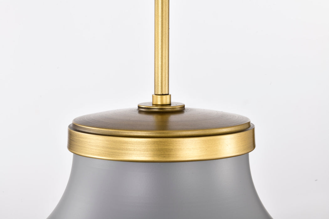 Lafayette One Light Pendant in Matte Gray