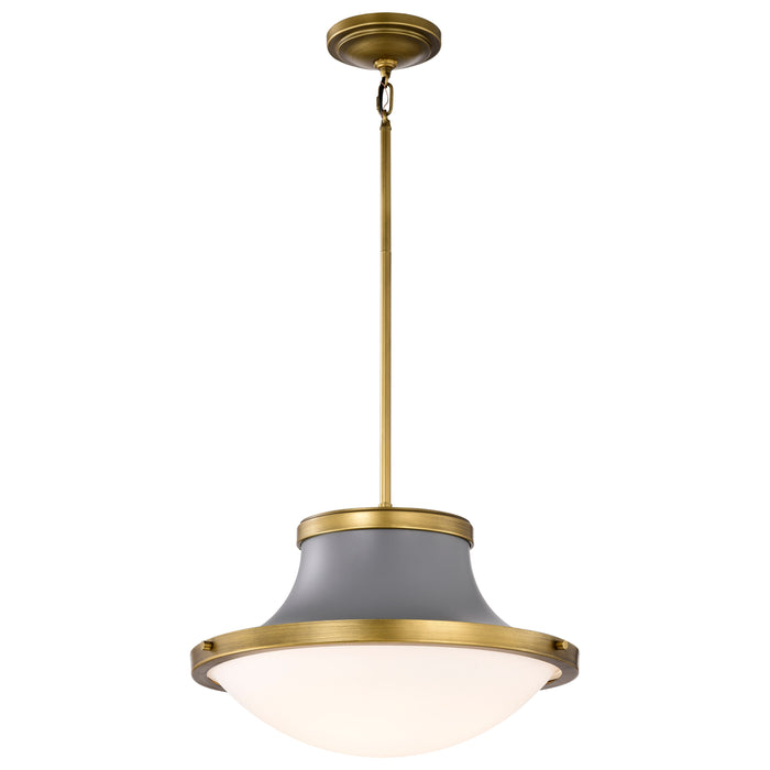 Lafayette One Light Pendant in Matte Gray