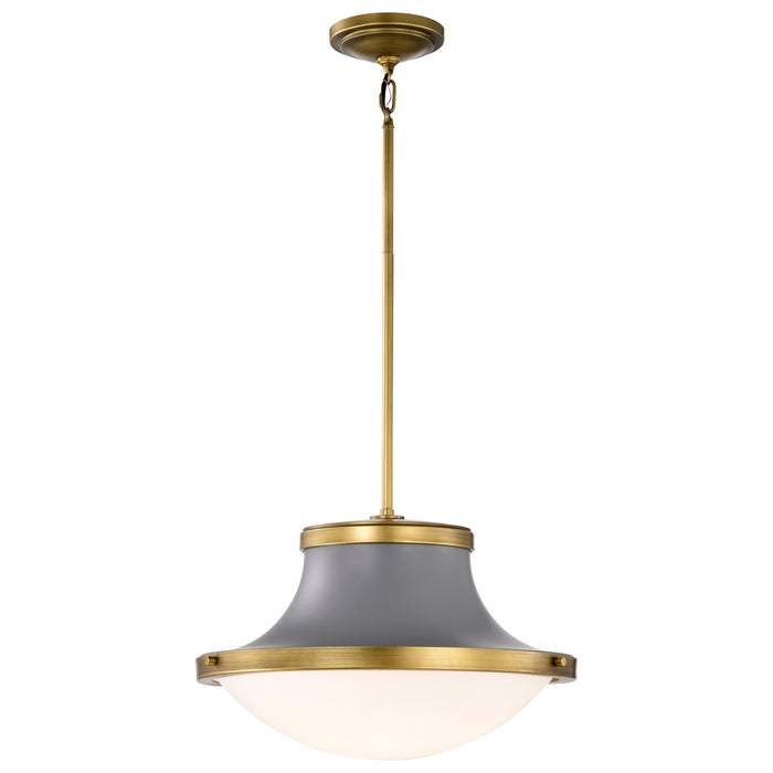 Lafayette One Light Pendant in Matte Gray