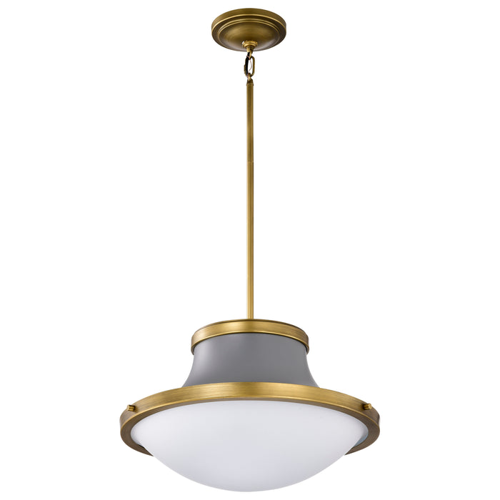 Lafayette One Light Pendant in Matte Gray