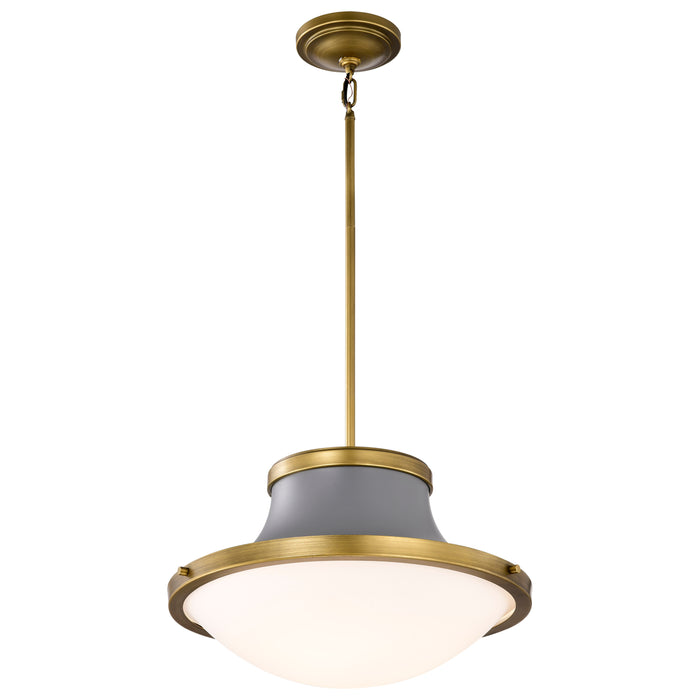 Lafayette One Light Pendant in Matte Gray