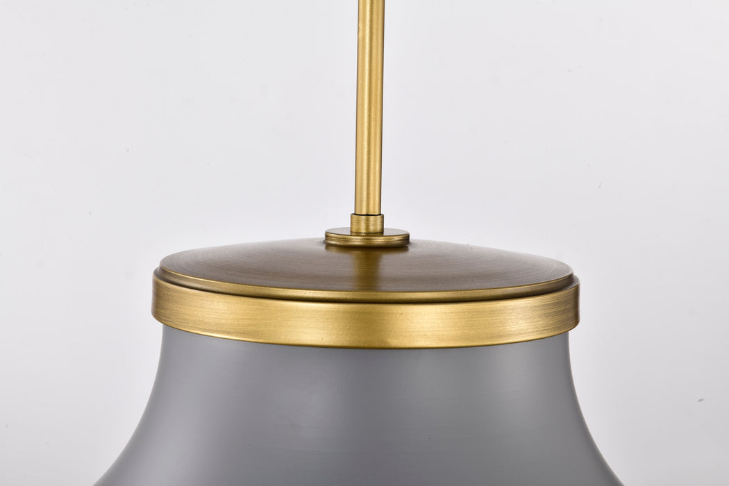 Lafayette One Light Pendant in Matte Gray