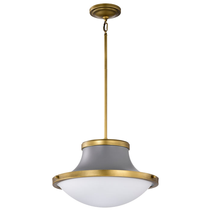 Lafayette One Light Pendant in Matte Gray