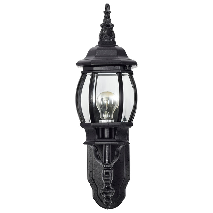 Central Park One Light Outdoor Wall Lantern in Textured Black