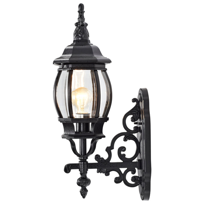 Central Park One Light Outdoor Wall Lantern in Textured Black