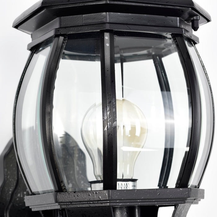 Central Park One Light Outdoor Wall Lantern in Textured Black