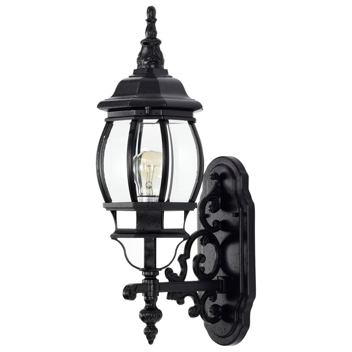 Central Park One Light Outdoor Wall Lantern in Textured Black