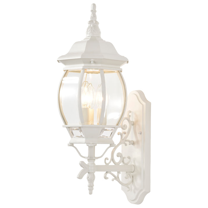 Central Park Three Light Outdoor Wall Lantern in White