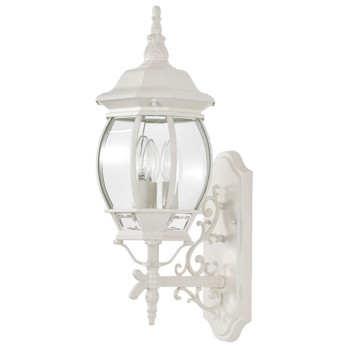 Central Park Three Light Outdoor Wall Lantern in White