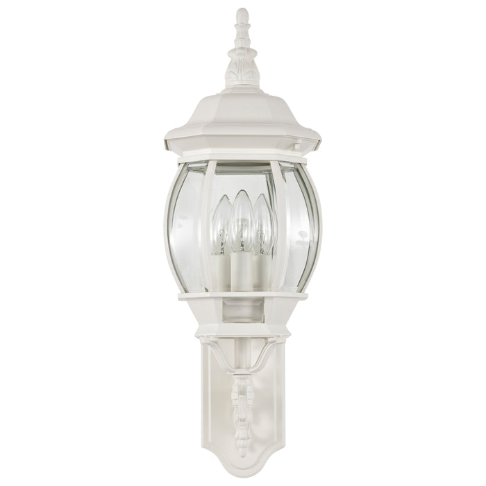 Central Park Three Light Outdoor Wall Lantern in White