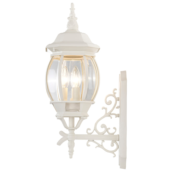 Central Park Three Light Outdoor Wall Lantern in White