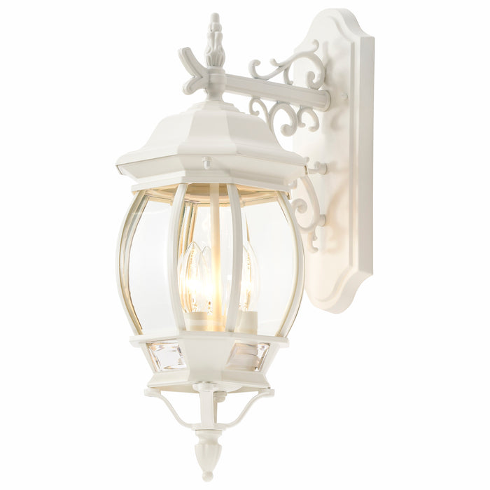 Central Park Three Light Outdoor Wall Lantern in White