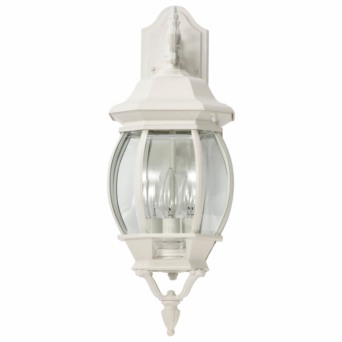 Central Park Three Light Outdoor Wall Lantern in White