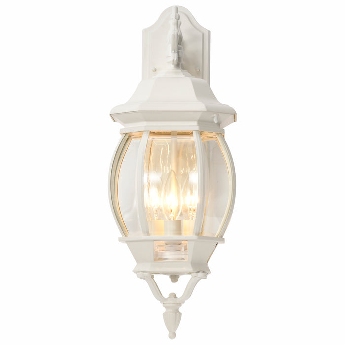 Central Park Three Light Outdoor Wall Lantern in White