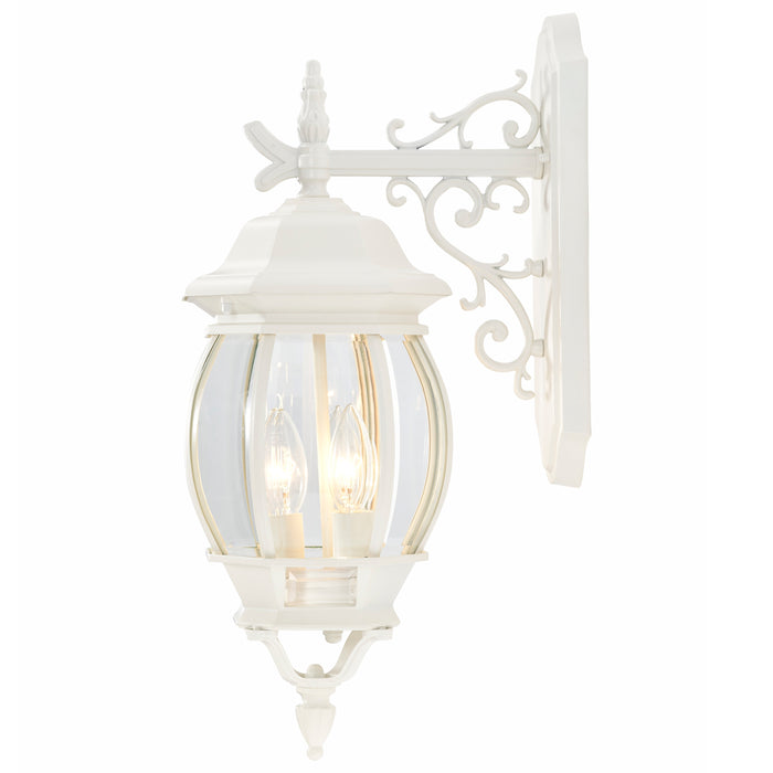 Central Park Three Light Outdoor Wall Lantern in White