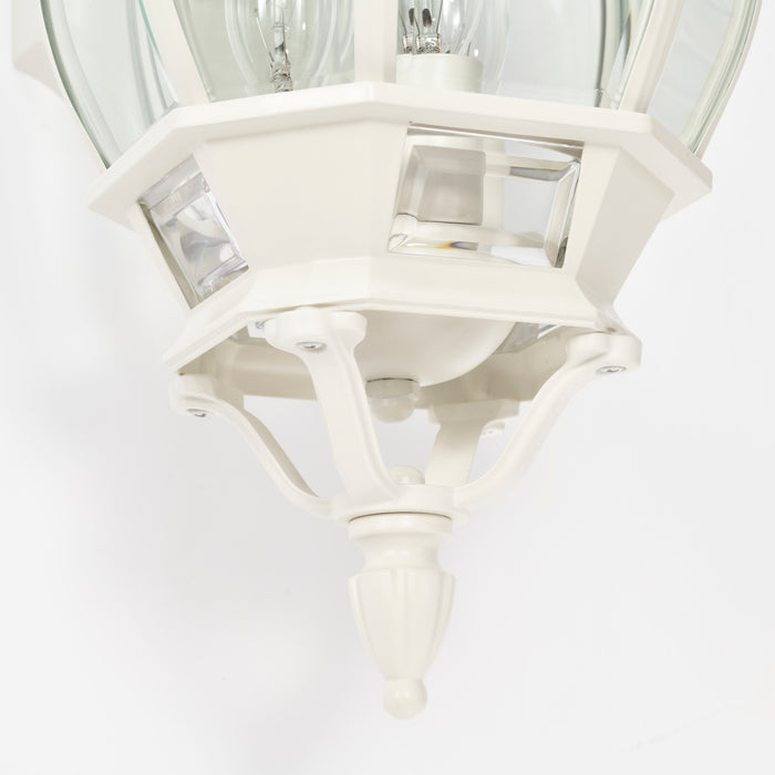 Central Park Three Light Outdoor Wall Lantern in White