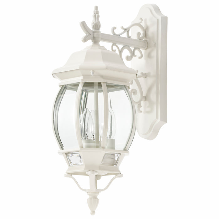 Central Park Three Light Outdoor Wall Lantern in White