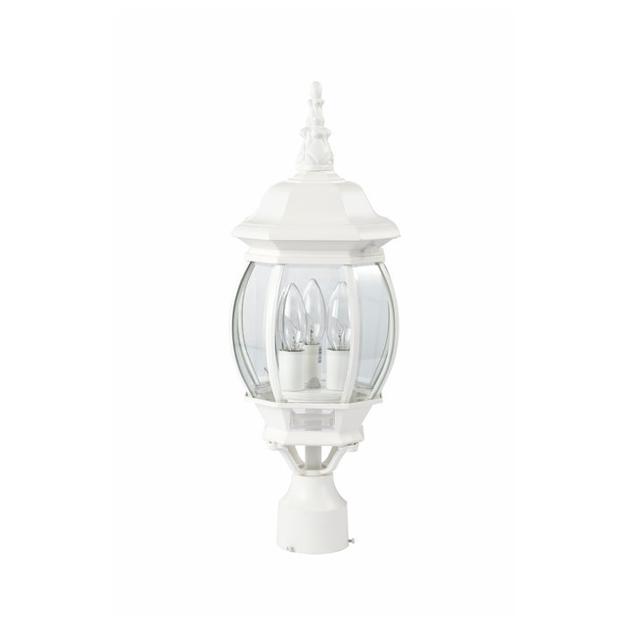 Central Park Three Light Post Lantern in White