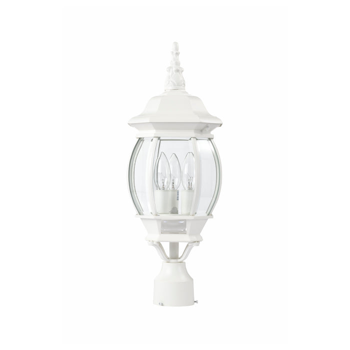 Central Park Three Light Post Lantern in White